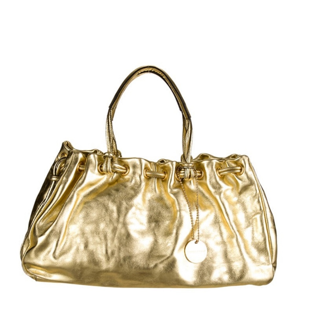 Tanner Krolle Drawstring Gold Leather Satchel